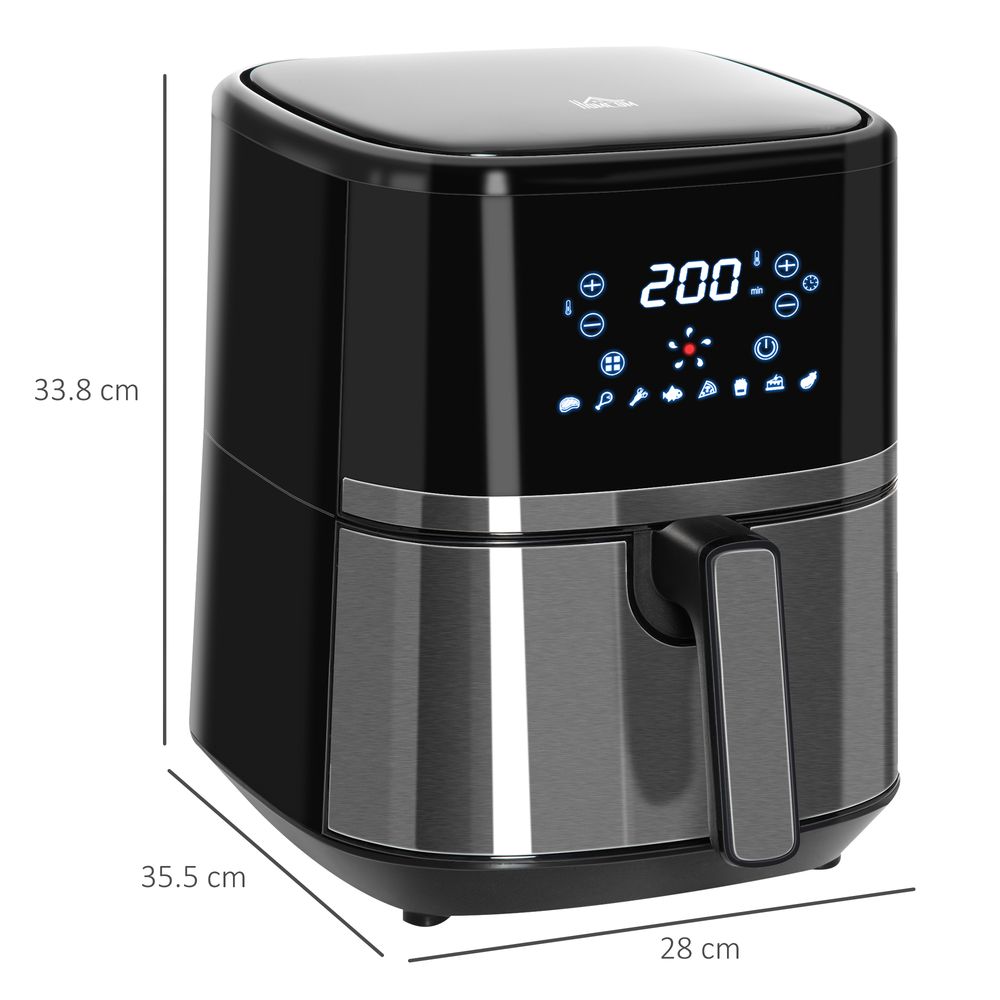 Air Fryer 4.5L 1500W with Digital Display Rapid Air Circulation Timer HOMCOM